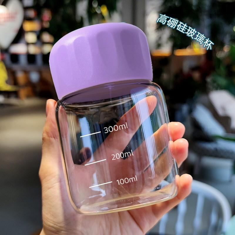 胖胖杯大号牛奶杯豆浆杯带刻度耐高温咖啡杯子可携式水杯可加热玻