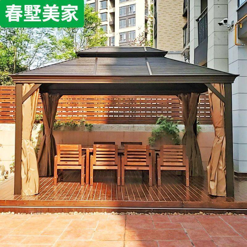 户外遮阳雨棚凉亭铝合金花园室内庭院室外别墅楼顶露台庭院装饰
