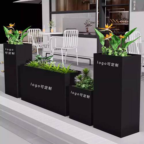 户外铁艺花箱售楼部绿植隔断花坛外摆花槽花盆可移动市政绿化花池
