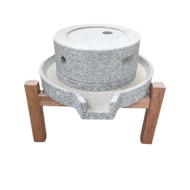 石雕石磨家用研磨器手工手动石磨盘怀旧豆浆机大理石石头磨子