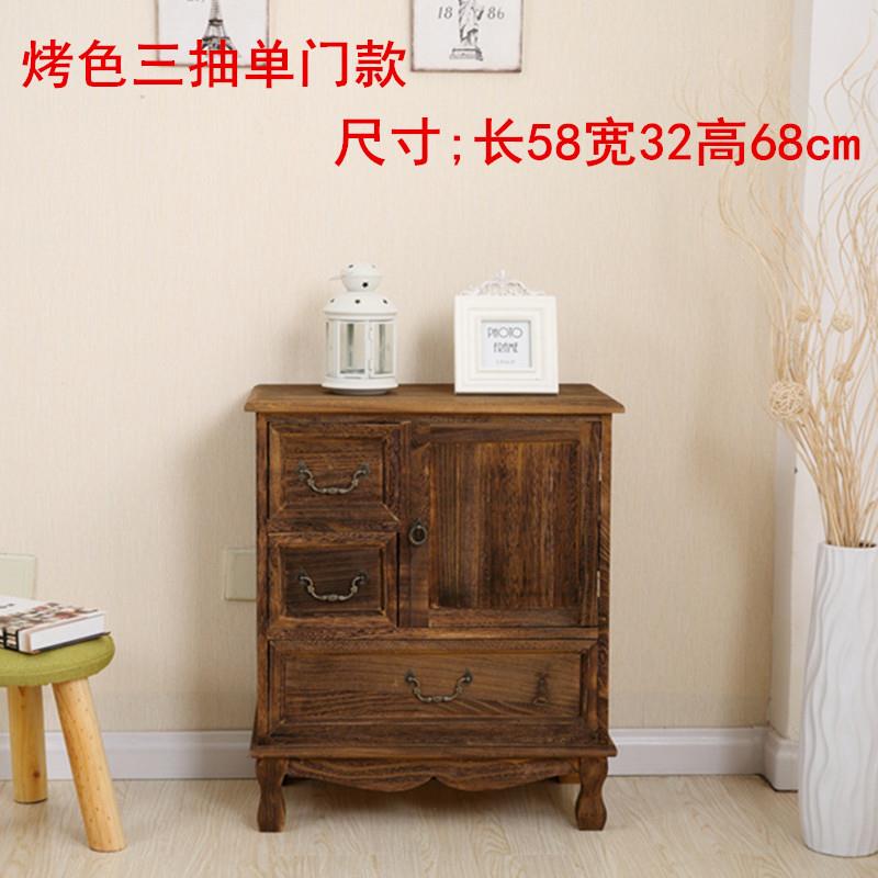 高档实木地中海斗柜厅美式储物柜做旧收纳子柜客复古抽屉多柜层小