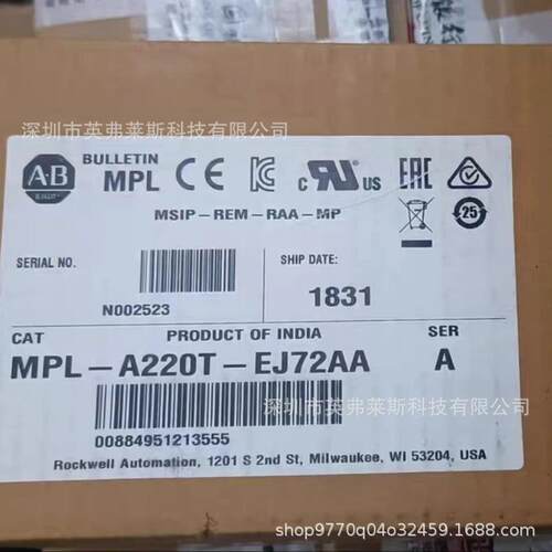 AB罗克韦尔伺服马达MPL-B310P-RK74AA MPL-B1510V-VJ72AA现货直销