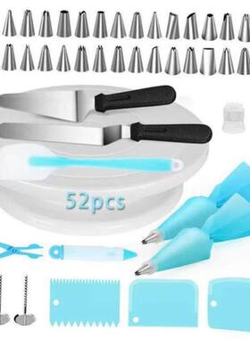 137Pcs Cake Turntable Decorating Tools Piping Nozzle Bag Se1