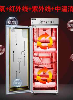 不锈钢饭店餐具商用消毒碗柜fest消毒柜餐饮大容量立式碗柜厨房