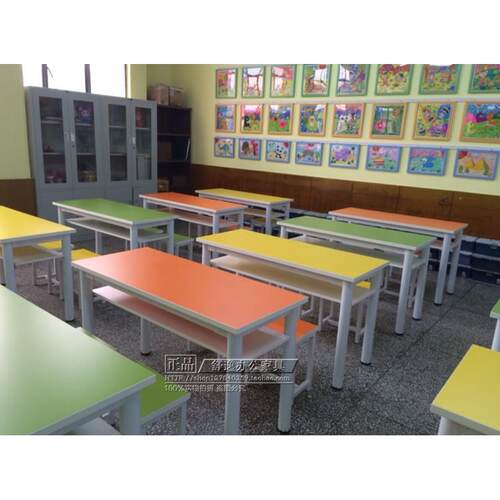 中小学生团队课外辅导班桌椅兴趣培训班桌椅单双人课桌椅组合长条