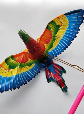 小鸟玩具翅膀会动电动 吊线鹦鹉会叫玩具 彷真提线能飞鸟老鹰玩具