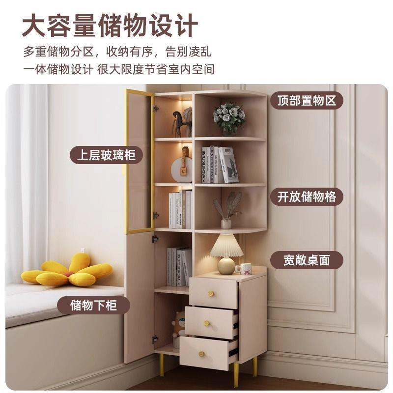 实木态板床头柜柜家用卧室边储物柜小户型918生床转角收纳柜书靠