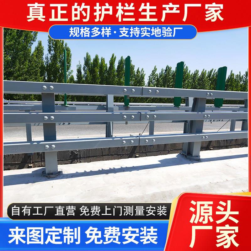 景观桥梁防撞护栏不锈钢钢丝绳河道扶手栏杆立柱支架厂家碳素钢