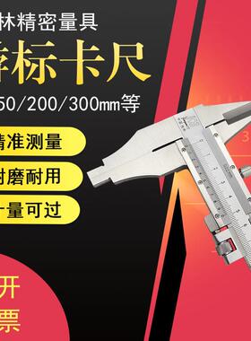 桂林精密游标卡尺0-300-500-600mm1米加十0.02内外径津广精密量具