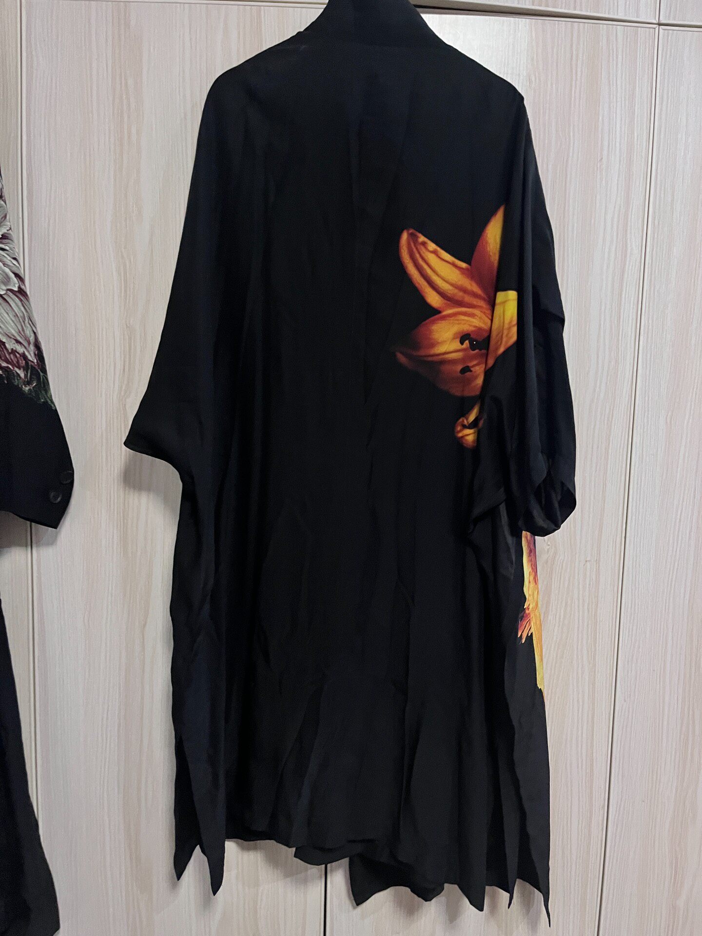 Yohji Yamamoto Black Silk Print Shirt — back