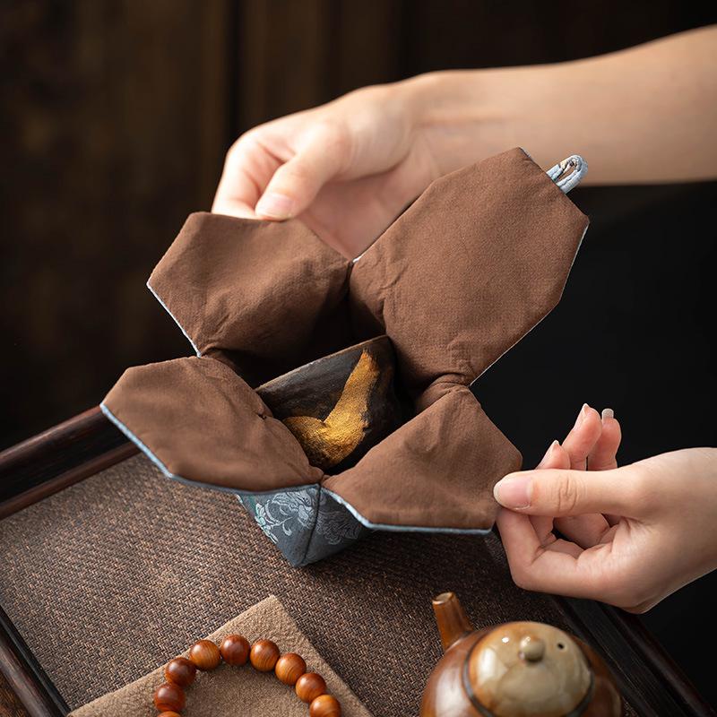 香云纱茶杯茶杯收纳收纳整套茶具图片