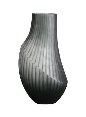 博西家居中式冷灰不规则玻璃花家居客厅水培花器摆件软装饰品