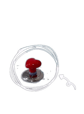 爱心马桶按钮彩色红色心形按压器创意卫生间马桶水箱按钮辅助器女
