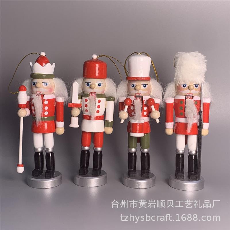 新小号2胡桃夹子装S款SB58361B58361木偶挂件红白系套列1CM圣诞节