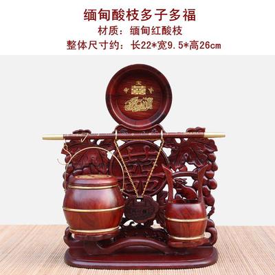 正品红桶木子孙摆件结红酸品枝木雕花子孙桶婚庆礼嫁妆马桶实木子