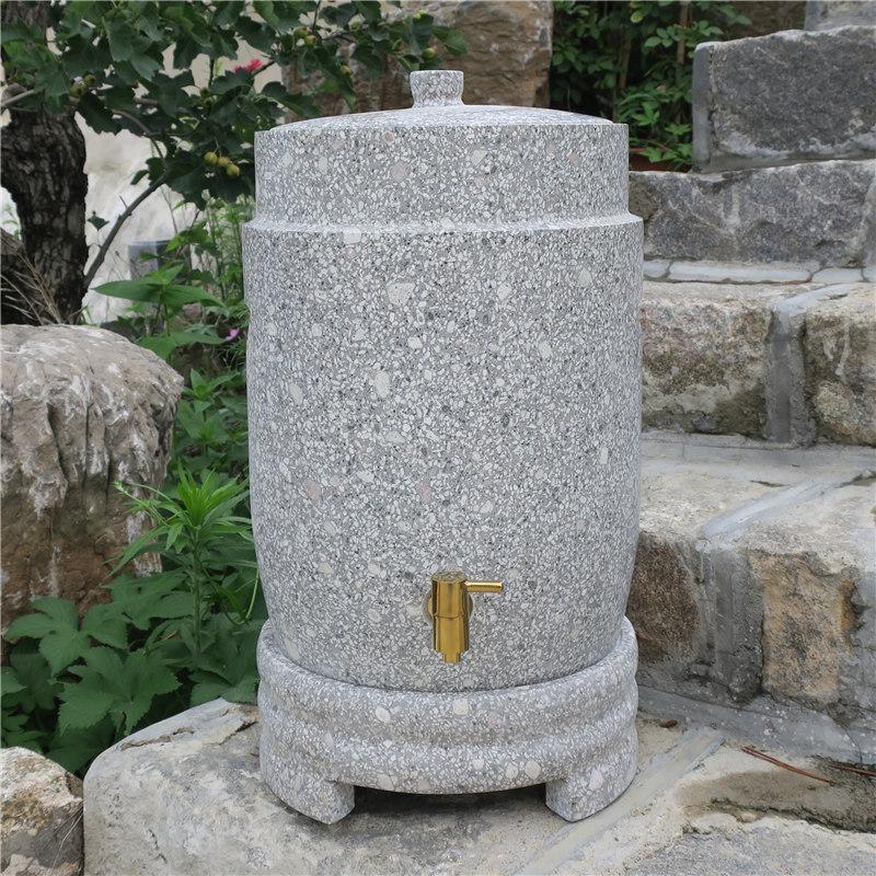 麦饭石水缸水桶天然储水罐非紫砂生泉器抽水水嘴华庚