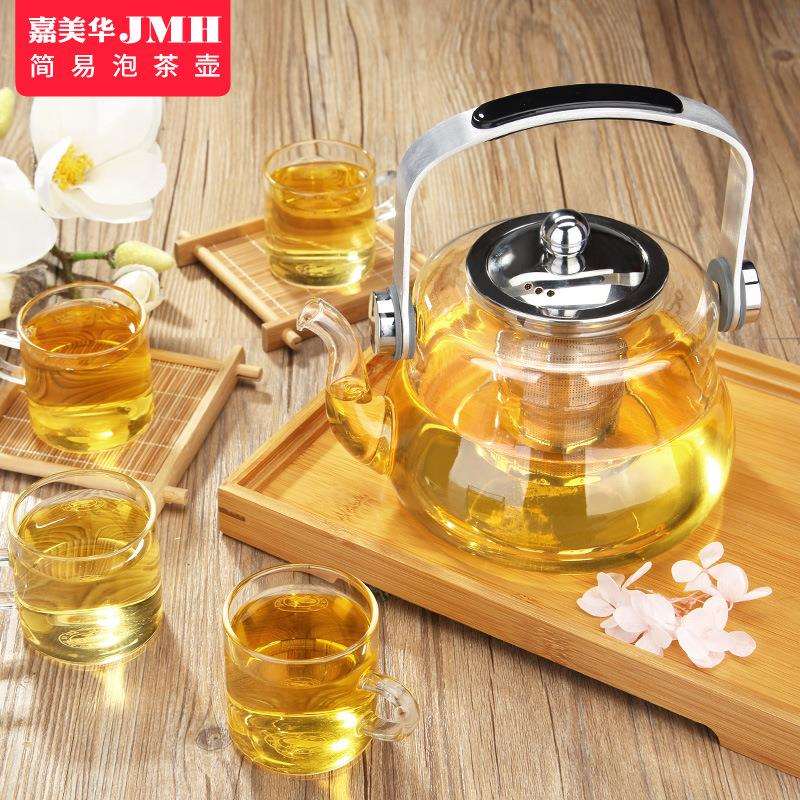 泡茶壶电陶炉直火加热煮茶壶高硼硅玻璃耐高温提梁花茶壶可蒸煮