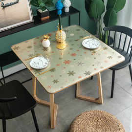 北欧正方形桌布防水防油防烫免洗不透明pvc茶几桌布餐桌垫可遮瑕