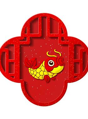新年锦鲤立体浮雕磁吸冰箱贴中
