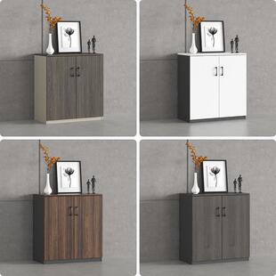 办公室矮柜储物隔断柜靠墙长条木质员工文件柜子茶水柜打印机地柜