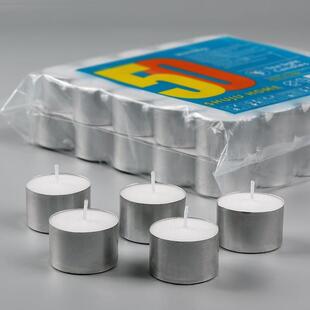 无烟压制蜡烛茶蜡燃烧8小时50个装小蜡烛石蜡圆形求婚表白蜡烛