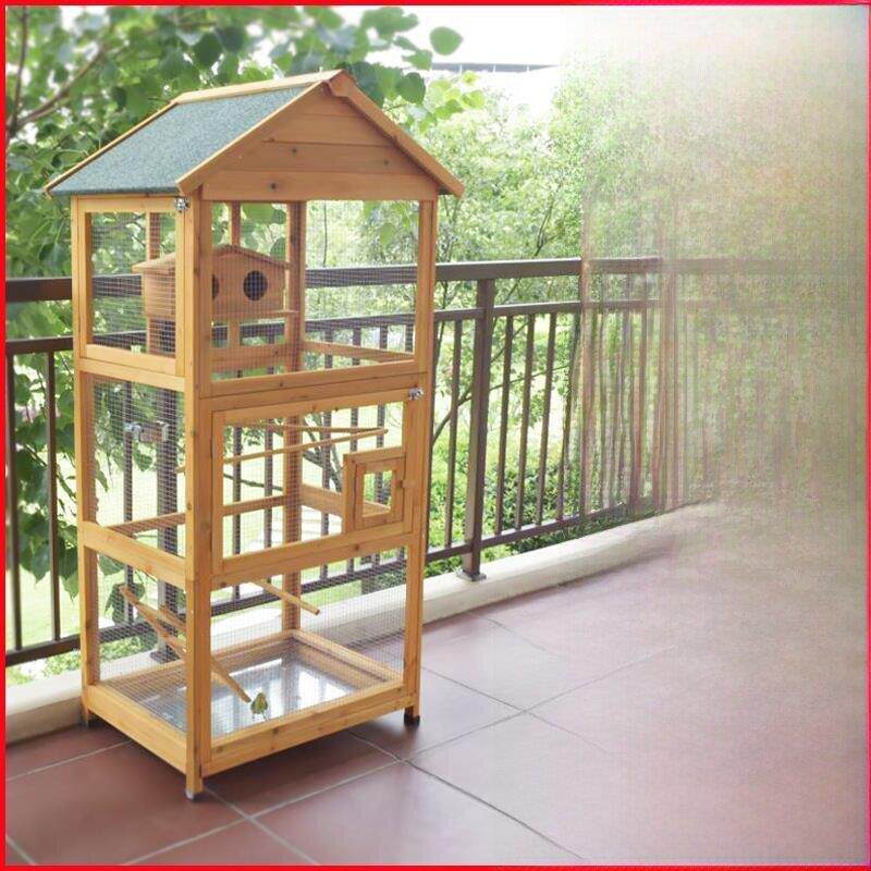 户外大型鸟笼新款防雨木质家用虎皮鹦鹉笼子防晒鸽子笼幼儿园厂家