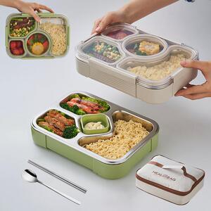 鸿俊达304不锈钢饭盒上班族保温饭盒分格餐盒便携防溢餐盒便当盒