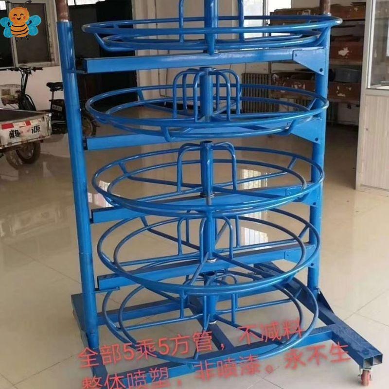 液压油管架子旋转货架可移动胶管架子高压油管盘管架油管6层货架