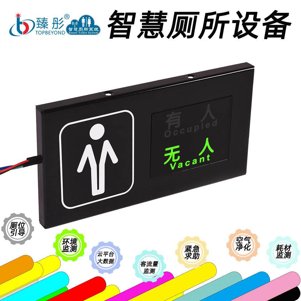 智慧公厕系统厕位有人无人显示屏蹲位状态感应器LED屏智慧厕所