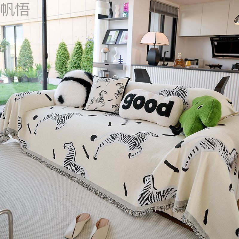 雪尼尔沙发巾一整张全盖沙发毯套罩轻奢高级感防猫抓沙发盖布坐垫