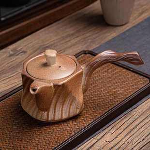 高档柴烧侧把壶家用功夫茶具过滤单壶简约冲茶水壶日式 新款 泡茶壶