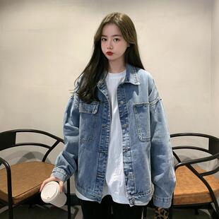 韩国牛仔外套女春秋韩版2025新款宽松bf慵懒风百搭大尺码中长版上