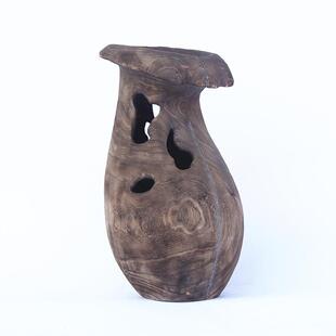 手工民制作烧饰桐木复古工艺宿花瓶花桶花盆田园温馨CF19251家居