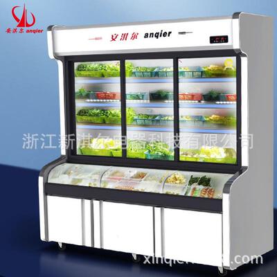 三温点菜柜冷藏冷冻保鲜铜管双门三门展示商用饭店麻辣烫饮料冰柜