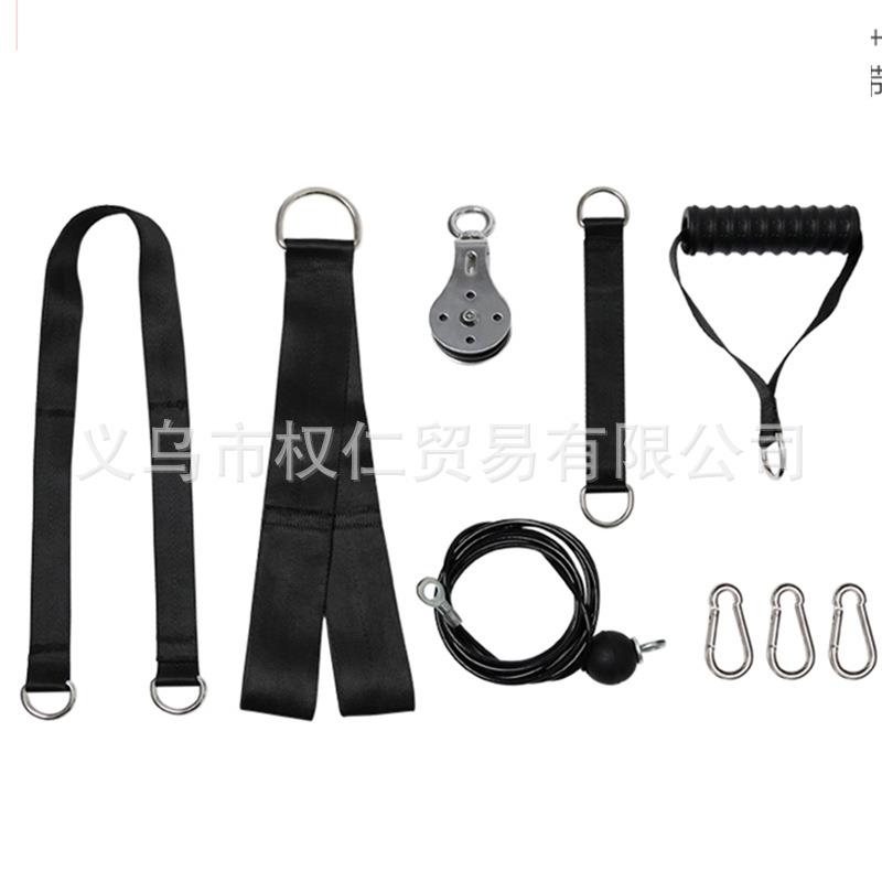 肱三头肌训练器钢丝绳高位下拉龙门架滑轮家用单杠健身器材拉力器