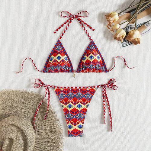 Swimsuit women's split bikini bubble high waisted skirt