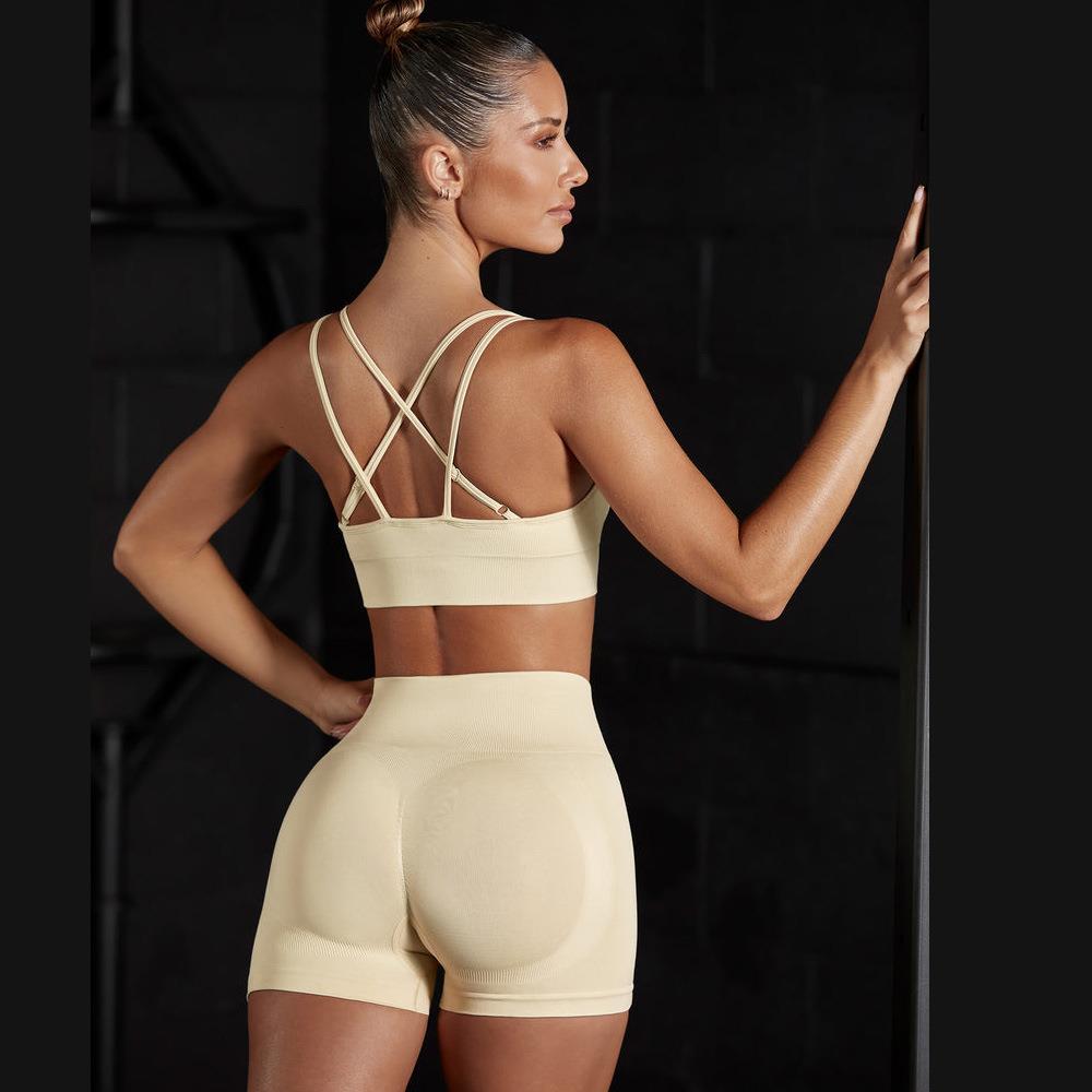 Seamless Yoga Wear Backless Halter Neck Bra Suspenders