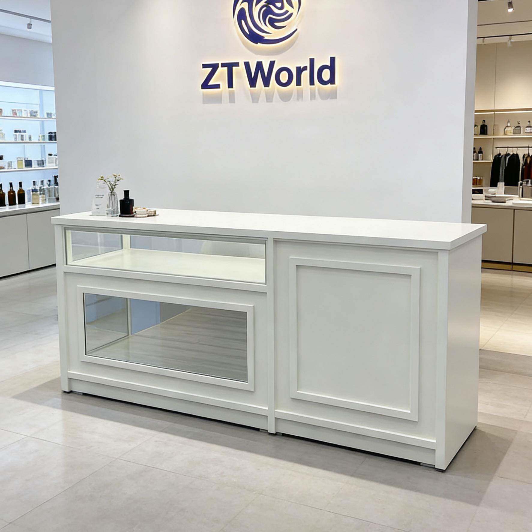 服装店吧台饰品展示美妆店柜台收银台前台中岛柜陈列柜韩国ins风