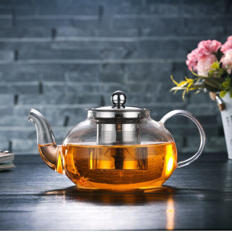 玻璃茶壶耐高温不锈钢过滤冲茶器家用水壶泡茶壶套装茶具高硼硅