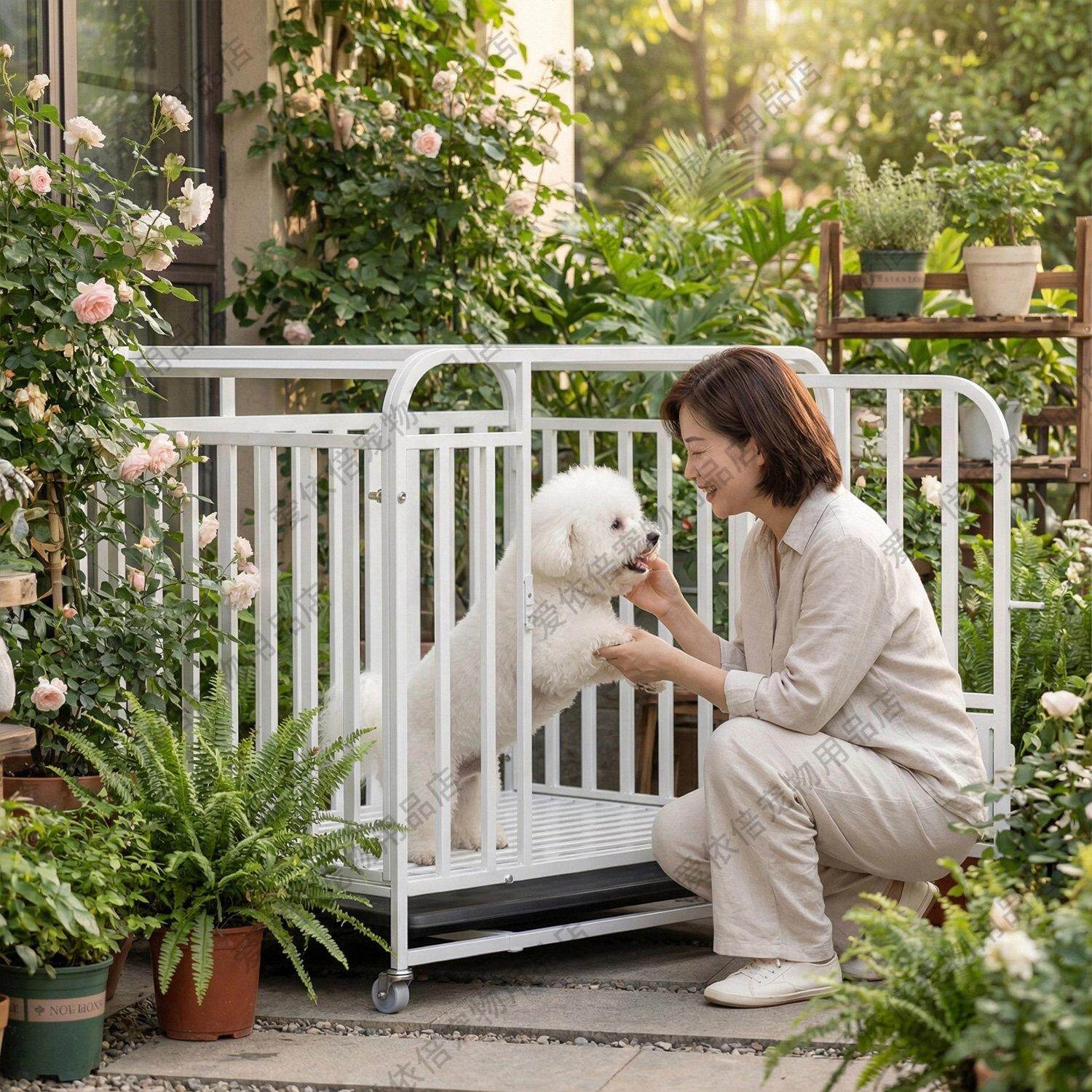 狗笼子中型犬狗笼小型犬带厕所分离大型宠物笼室内家用加粗全方管