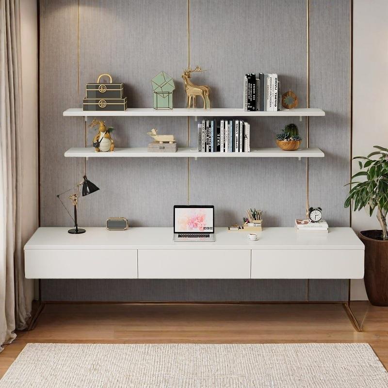 壁挂书桌书架悬空电脑桌学习桌写字桌书桌柜组梳妆台电视柜带抽屉