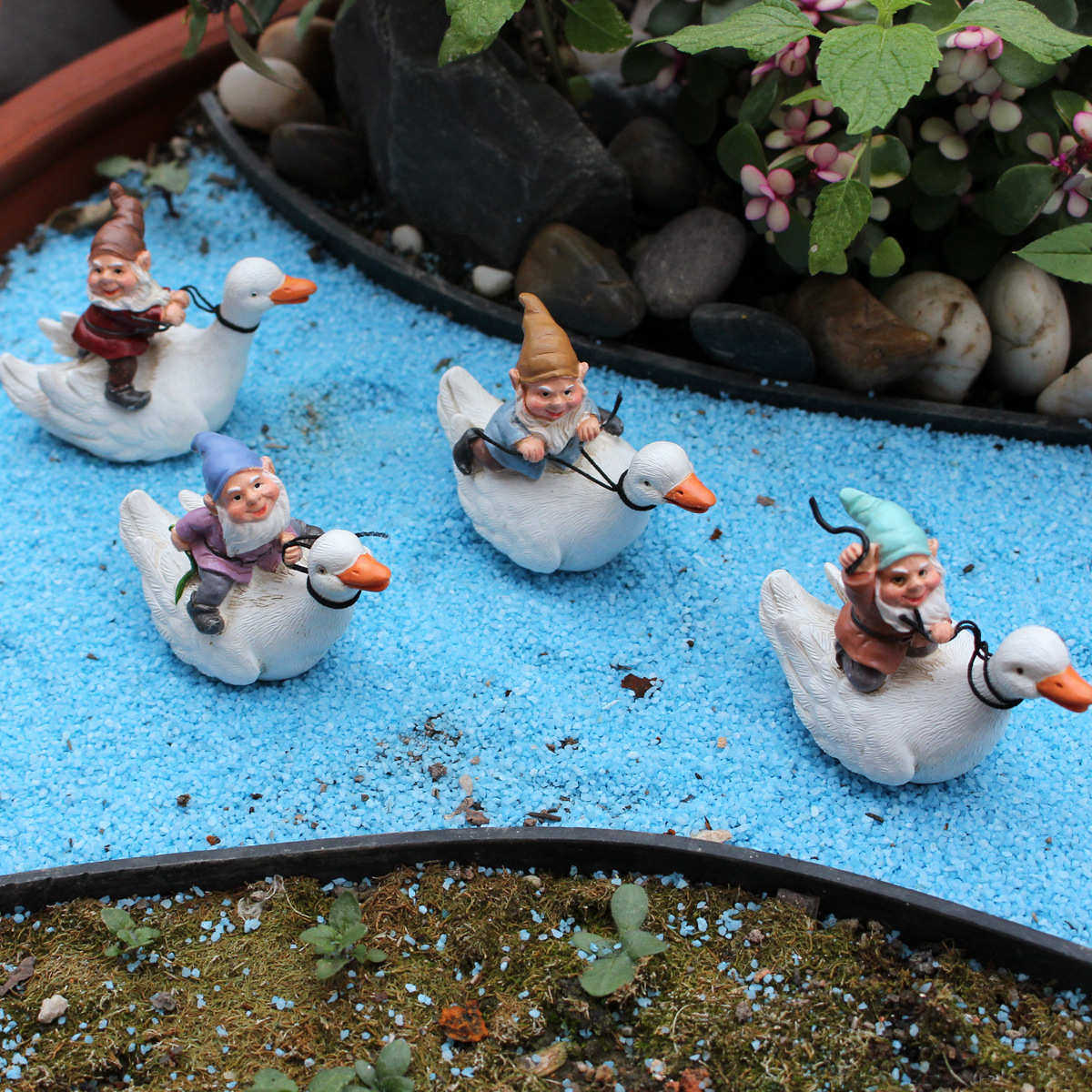 新品矮人骑鸭竞赛摆件创意树脂微型侏儒花园装饰池塘工艺景观,家居饰品,户外/庭院摆件,淘宝优惠券,粉丝福利购,淘宝优惠卷