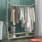 晾衣架落地折叠室内晒衣架阳台卧室挂衣架子家用简易单杆式 衣帽道