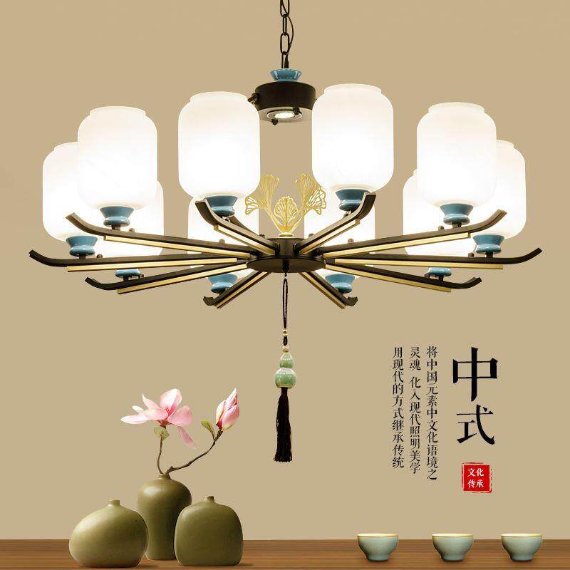 包邮新中式LED吊灯中国风客厅灯具卧室书房别墅大厅吊灯酒店灯饰