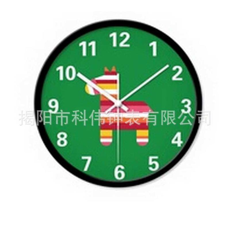 欧式金属卡通时钟创意客厅室内装饰挂钟儿童静音石英钟表挂表壁钟