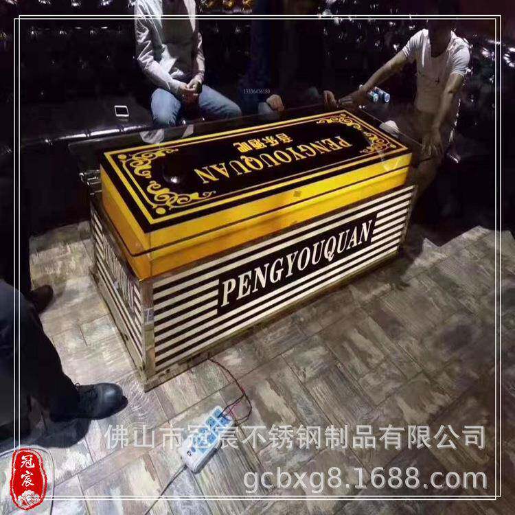 福建KTV茶几腿配件冠宸压花不锈钢老虎腿欧式玫瑰金201材质