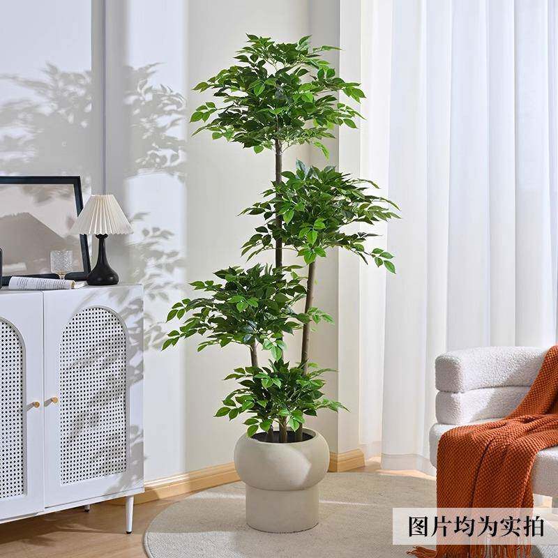 仿真植物幸福树客厅大型落地假绿植发财树室内家居装饰摆件假花