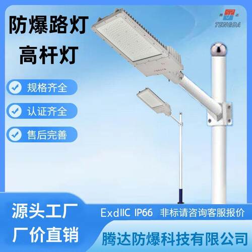 单叉防爆路灯120瓦LED防爆路灯化工厂区道路照明马路灯6米8M150W