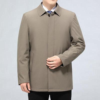 L1-21988秋冬男季士羽绒服中长款白鸭绒中老年商务闲爸休爸外套脱