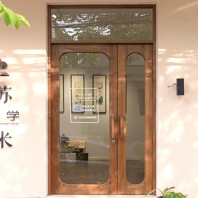 别墅门双门玻璃防盗门家庭农村自建房屋婆婆入口门入口门锌合金